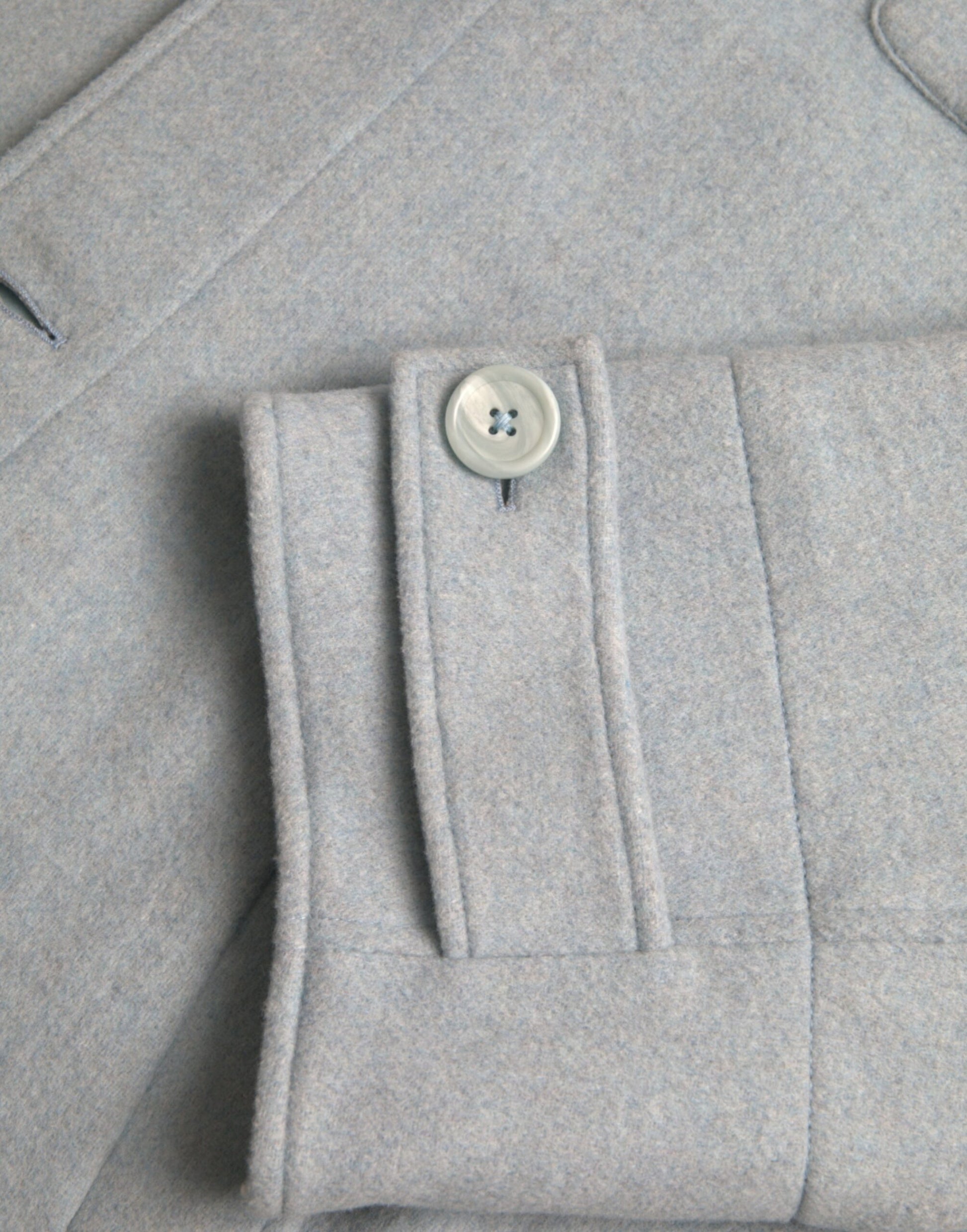 Light Blue Wool Button Trench Coat Jacket