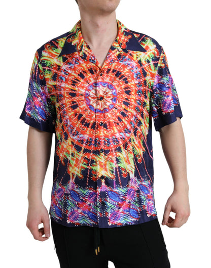 Camisa casual de seda multicolor Luminarie