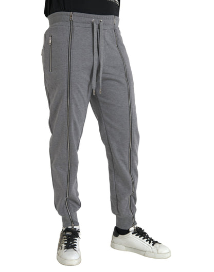 Pantalones deportivos ajustados de algodón gris