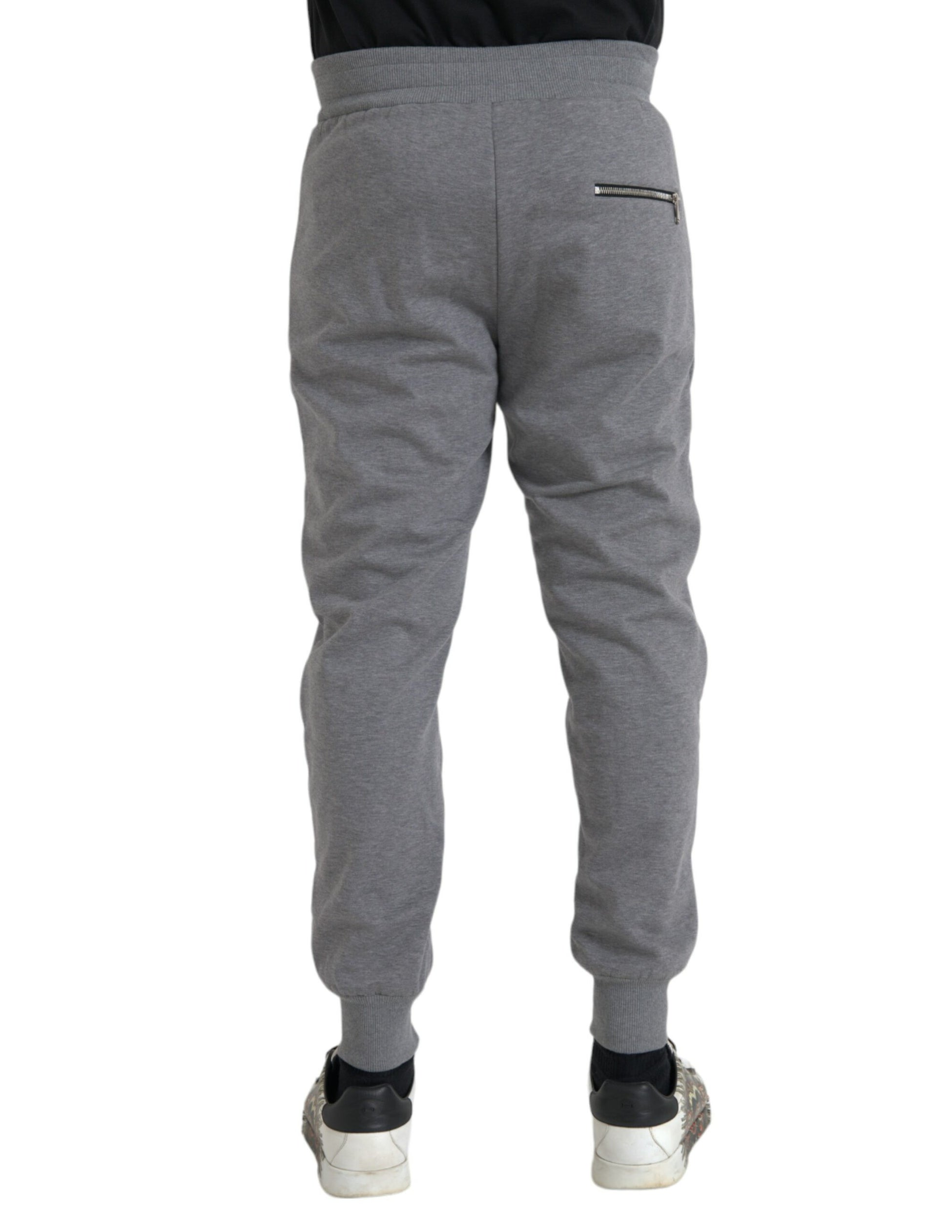 Pantalones deportivos ajustados de algodón gris