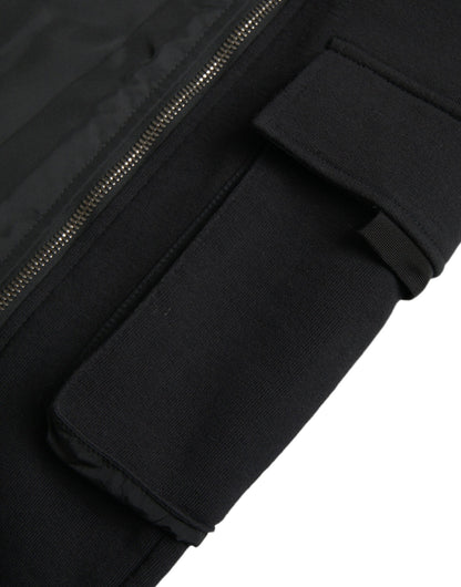 Black Cotton Blend Skinny Pants