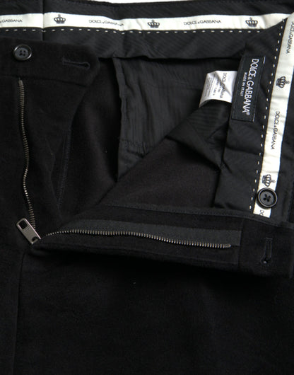 Schwarze Skinny-Hose aus Baumwollsamt