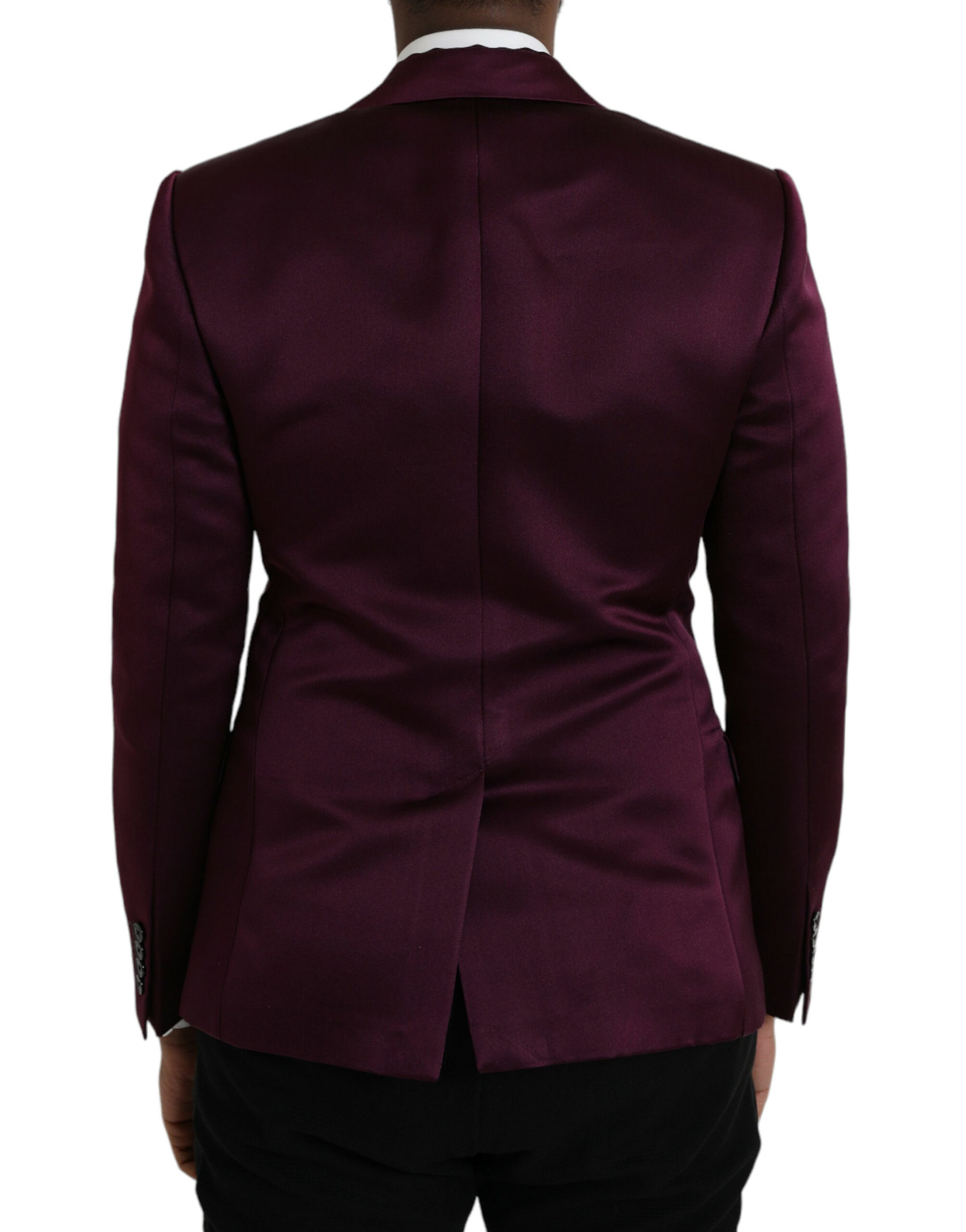 Maroon Silk Single Breasted Coat Blazer