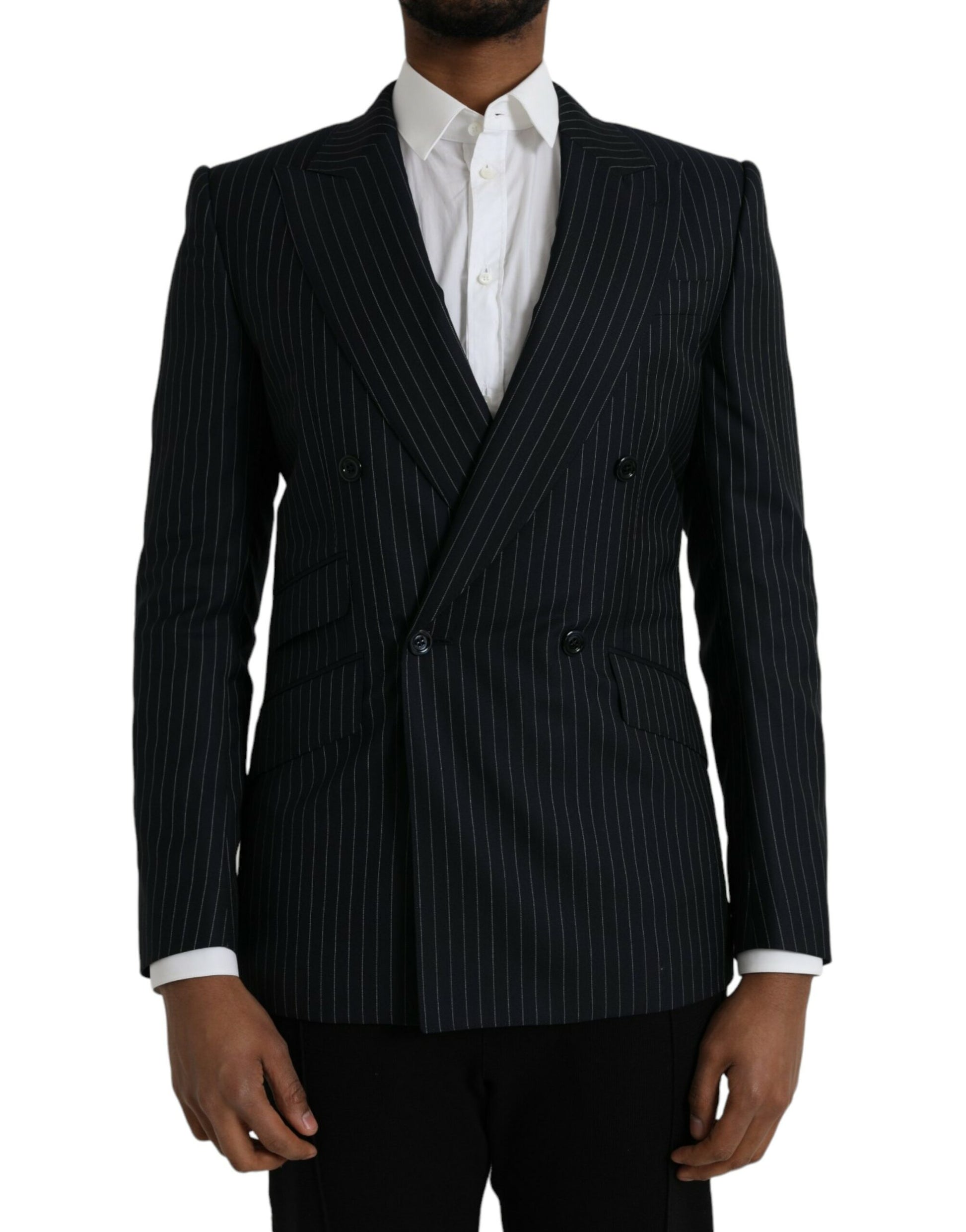 Blazer cruzado con rayas negras SICILIA