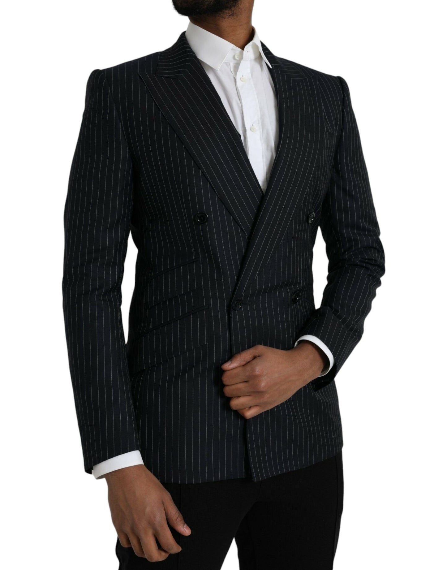 Blazer cruzado con rayas negras SICILIA