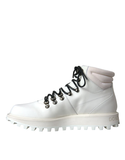 White Vulcano Trekking Men Ankle Boots Shoes