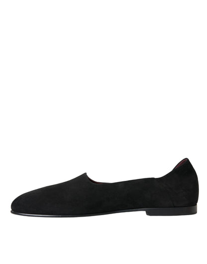 Black Suede Loafers Formal Dress Slip On Shoes