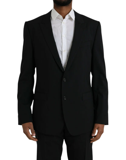 Black MARTINI Wool Formal 2 Piece Suit