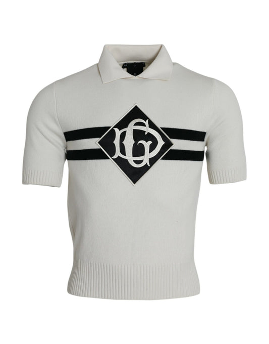 Camiseta Henley con cuello y logotipo DG en color blanco