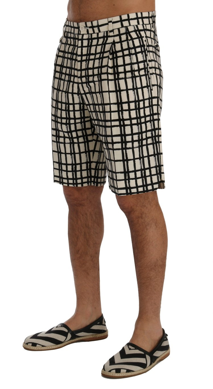 Elegante gestreifte Shorts aus Baumwollleinen