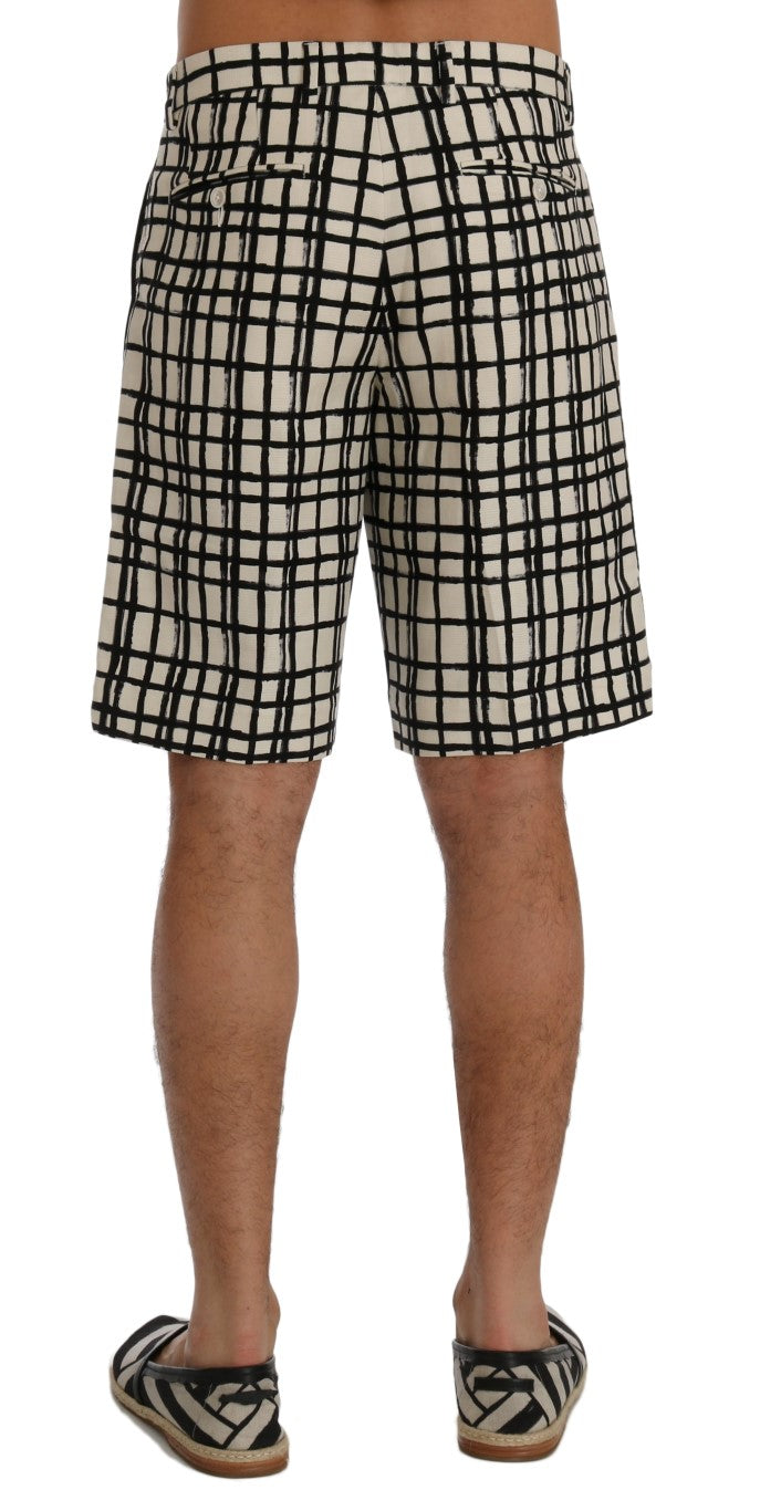 Elegante gestreifte Shorts aus Baumwollleinen