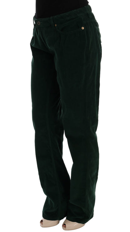 Pantalones elegantes de mezcla de algodón verde