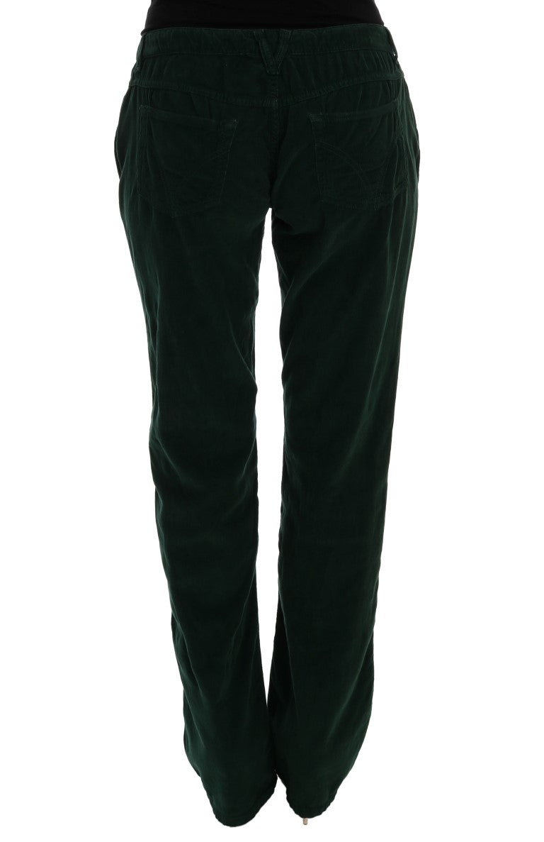 Pantalones elegantes de mezcla de algodón verde