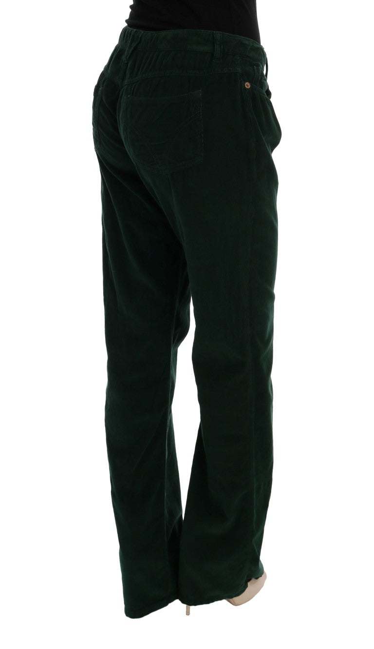 Pantalones elegantes de mezcla de algodón verde