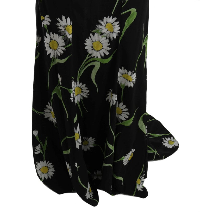 Vestido tubo largo con estampado de girasoles