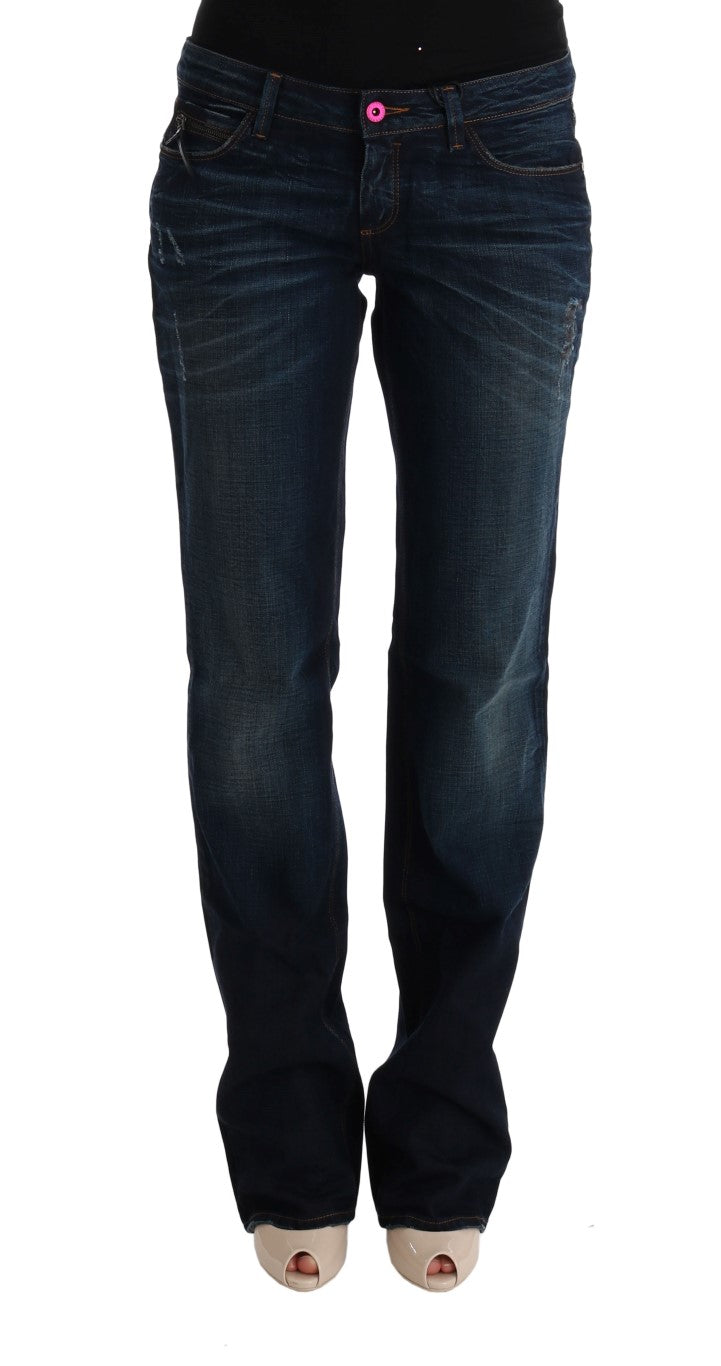 Elegant Blue Regular Fit Cotton Jeans