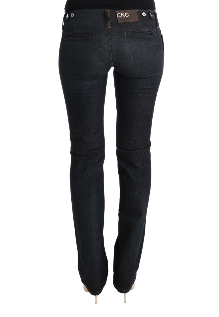 Schicker, grauer Slim Fit-Jeansstoff