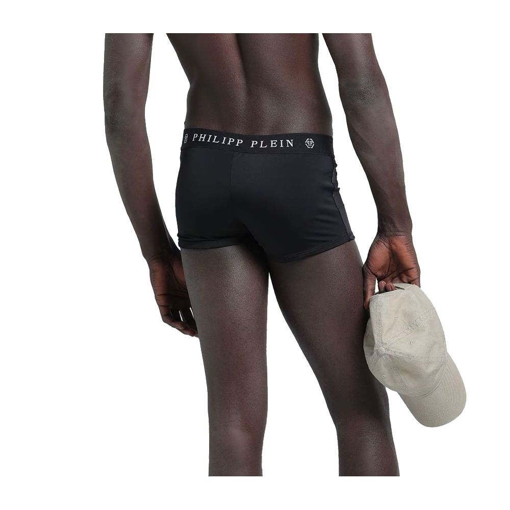 Schicke schwarze Designer-Schwimmboxer für Herren