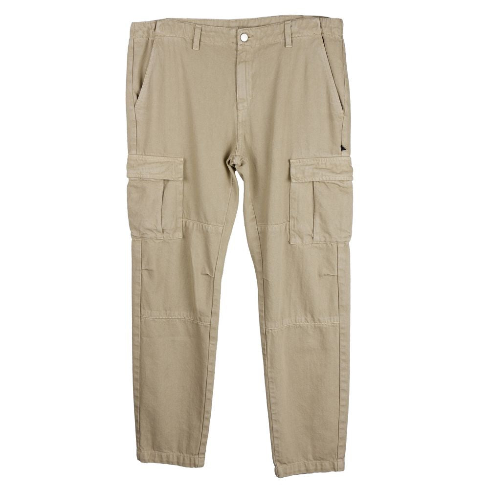 Beige Cotton Men Pants