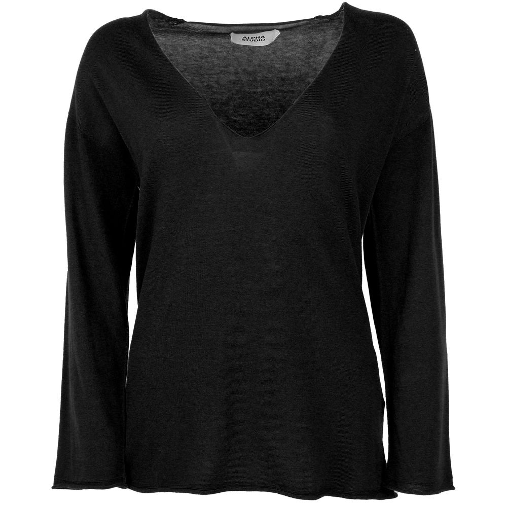 Black Cotton Sweater