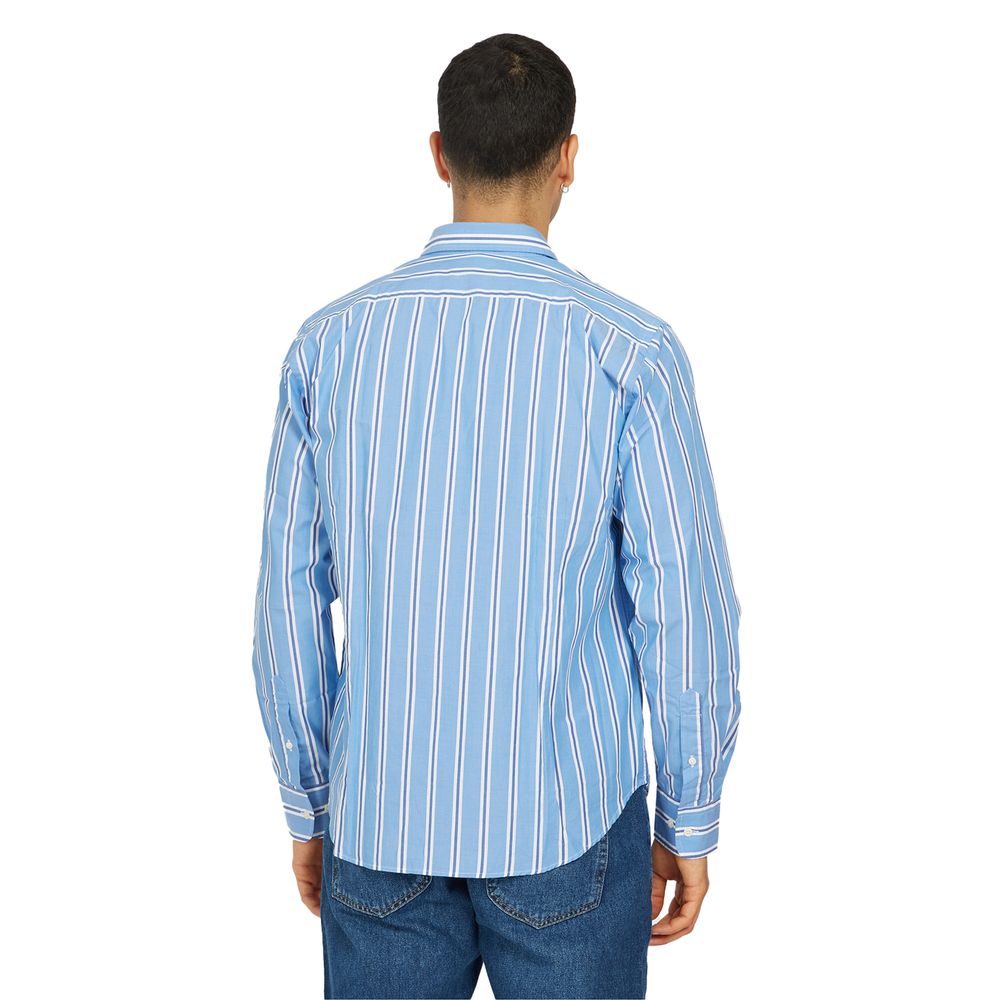 Camisa elegante de popelina de algodón a rayas