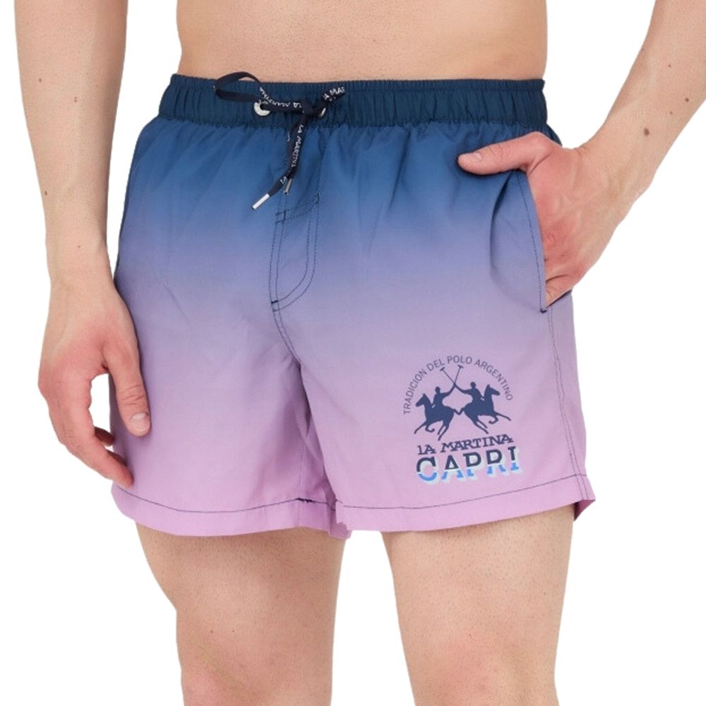 Multicolor Polyester Men Swim Trunk