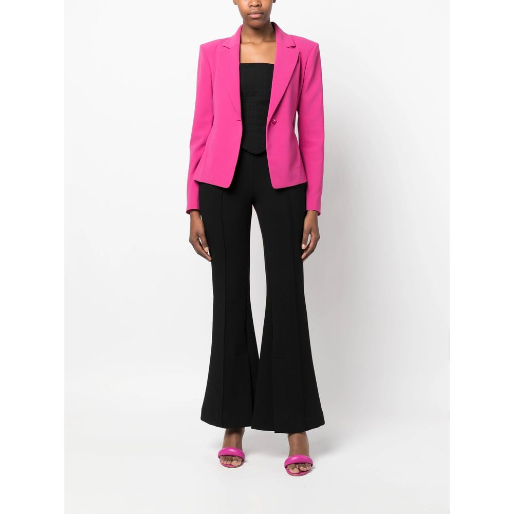 Fuchsia One-Button Stretchy Chic Blazer