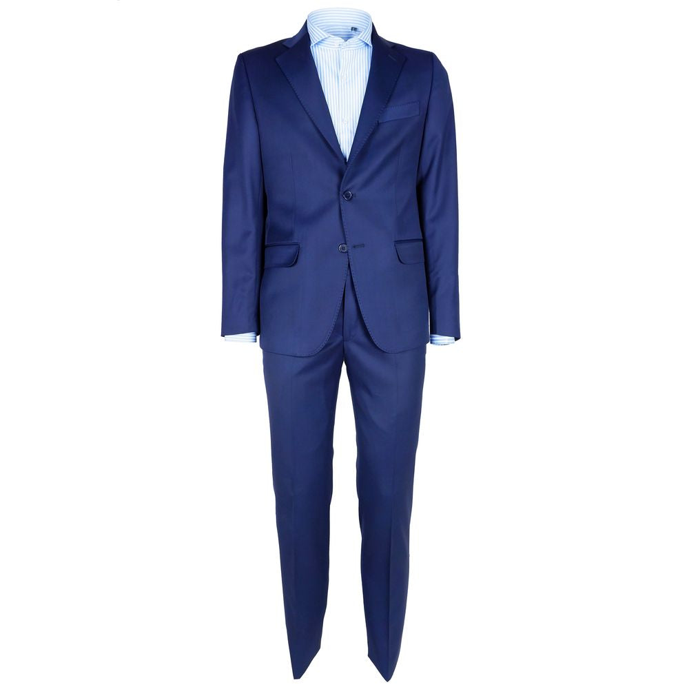 Traje elegante de lana para hombre en un elegante color azul