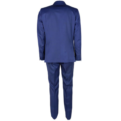 Traje elegante de lana para hombre en un elegante color azul