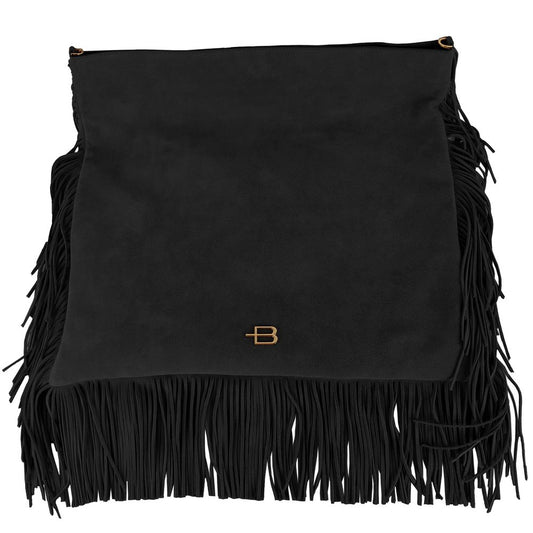 Bolso bandolera elegante de ante con flecos