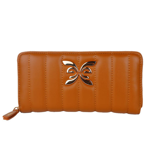 Chic Quilted Faux Leather Wallet in Brown