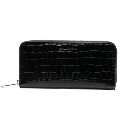 Elegante cartera de piel con estampado de cocodrilo