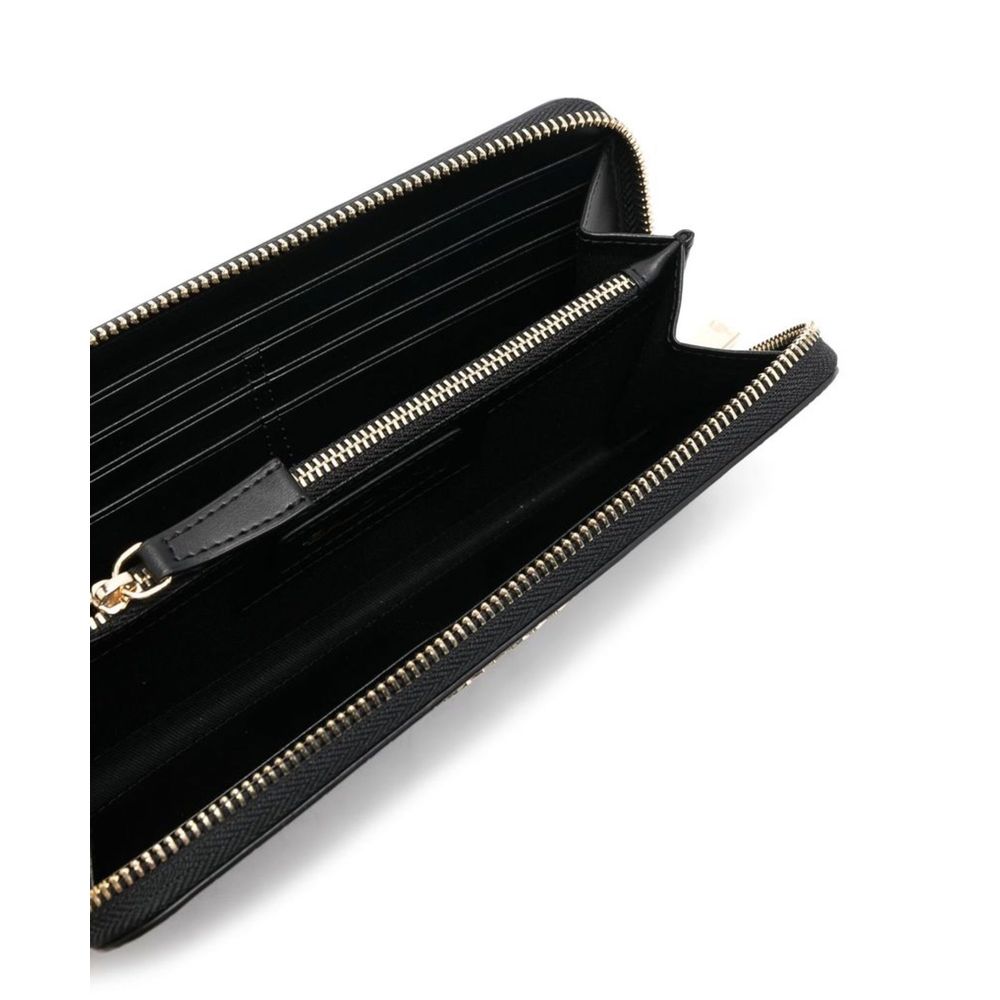 Elegante cartera de piel con estampado de cocodrilo