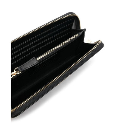 Elegante cartera de piel con estampado de cocodrilo