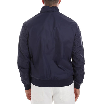 Chic Blue Nylon Rain & Windbreaker Jacket