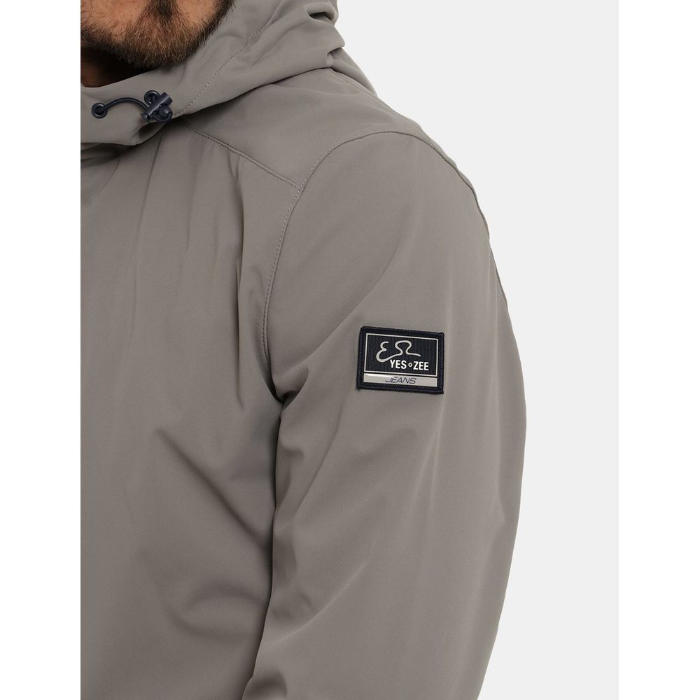 Sleek Gray Nylon Windbreaker