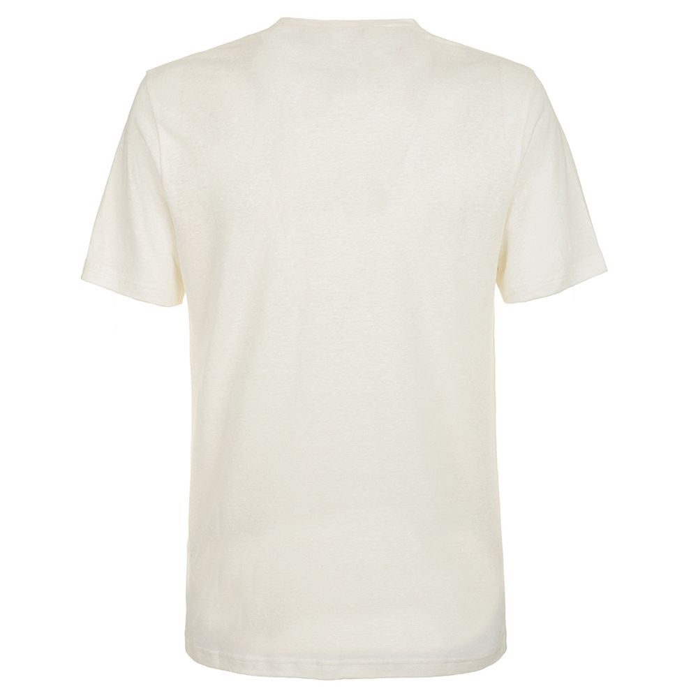 Elevated White Linen-Cotton Blend Tee