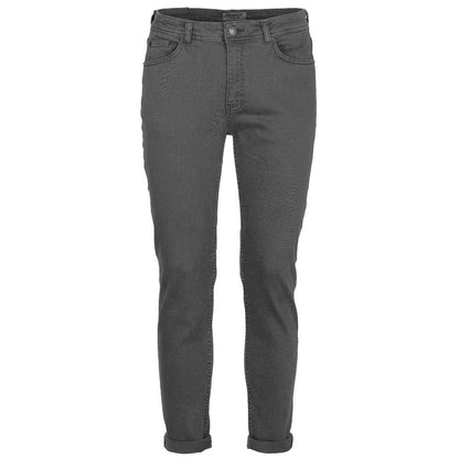 Chic Gray Cotton Denim Pants