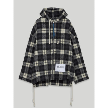 Archival Check Cashmere Hooded Jacket