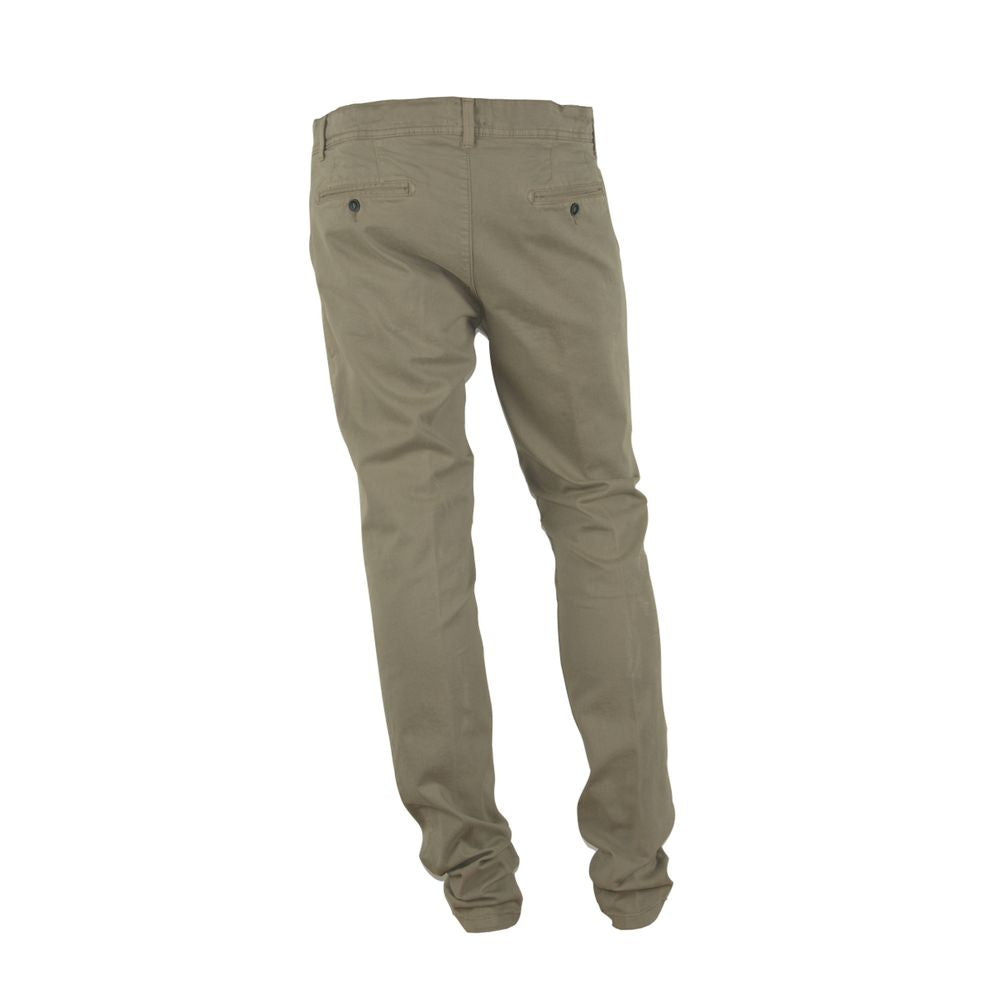 Pantalones elegantes de invierno en mezcla de algodón beige