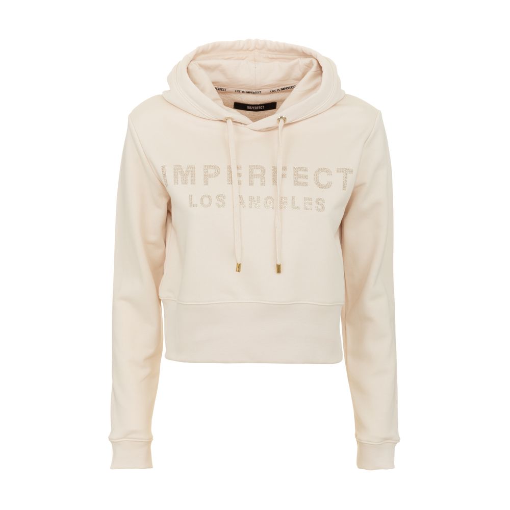 Beige Cotton Womens Hoodie