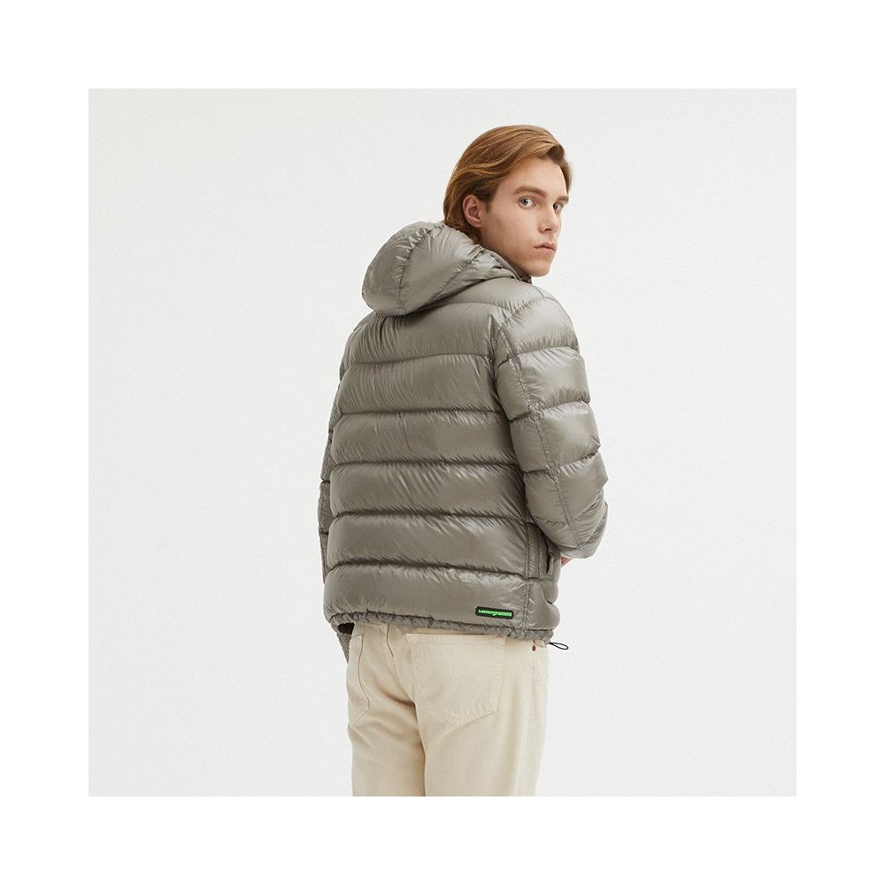 Gray Nylon Men Reversible Jacket