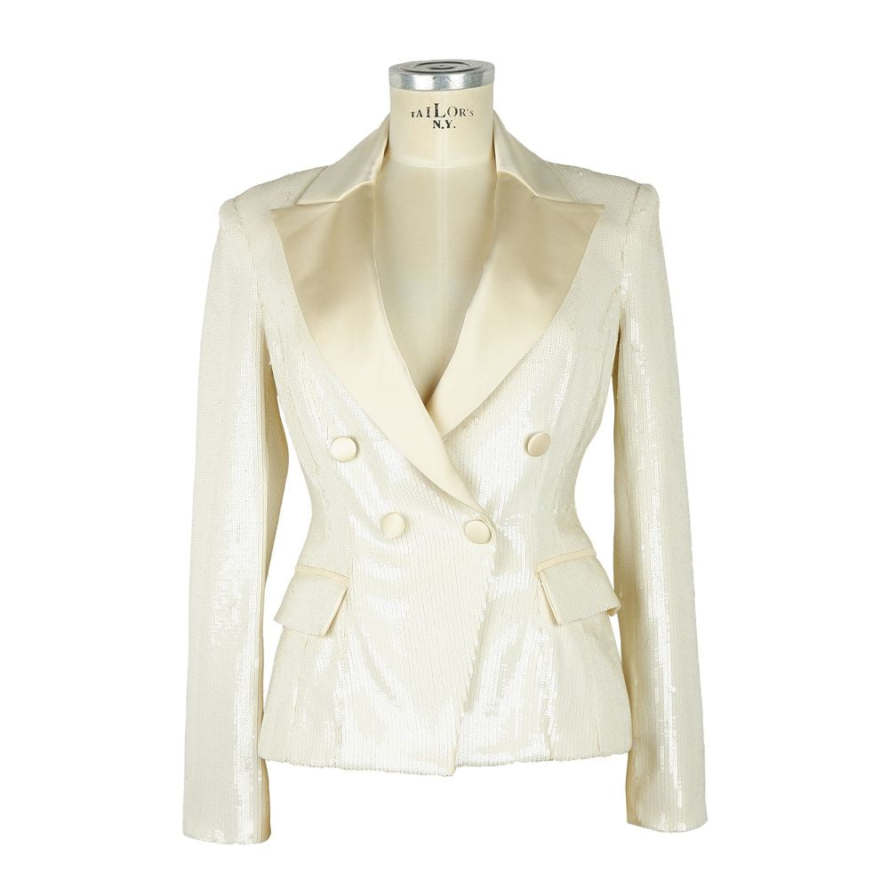 Weißer Blazer aus Polyester für Damen