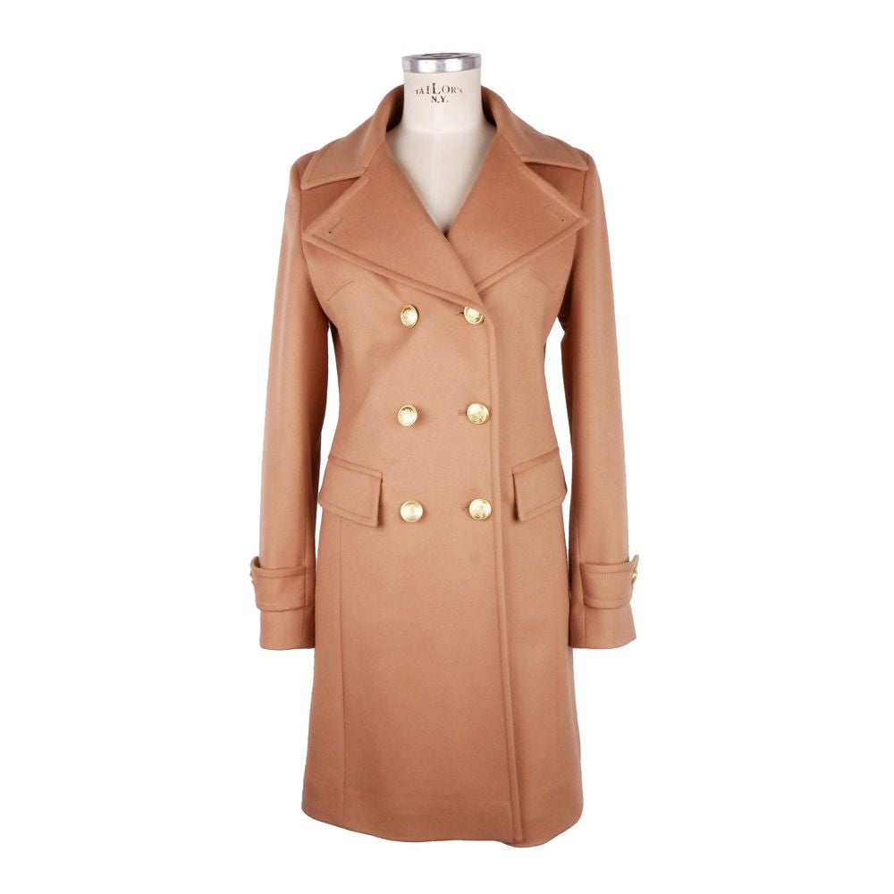 Beige Wool Women Coat