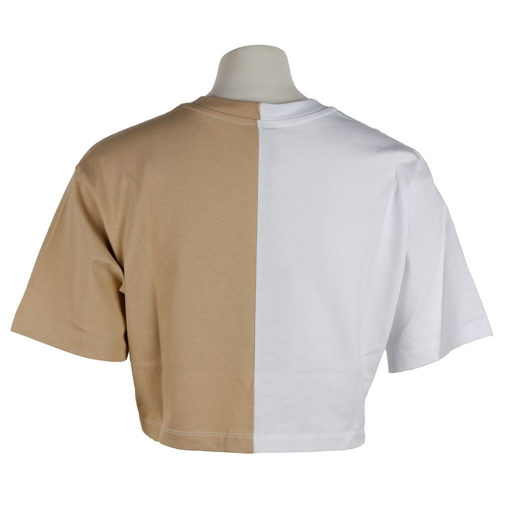 Camiseta con logo Couture en color beige y estampado en dos tonos