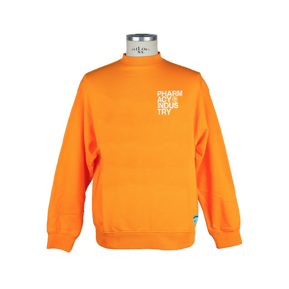 Sudadera con cuello redondo y logo elegante en color naranja