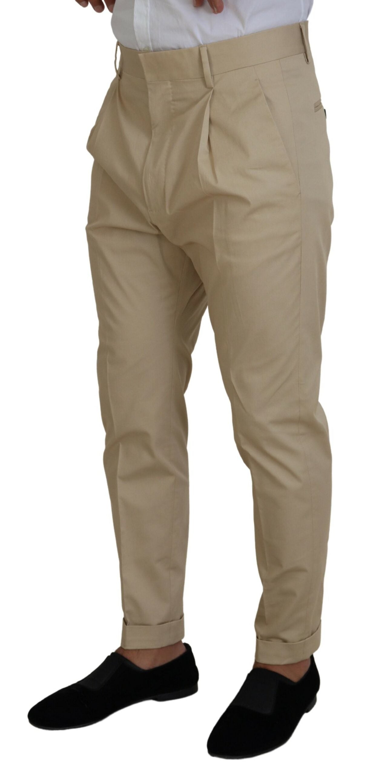 Beige Cotton Single Breasted 2 Piece CIPRO Suit