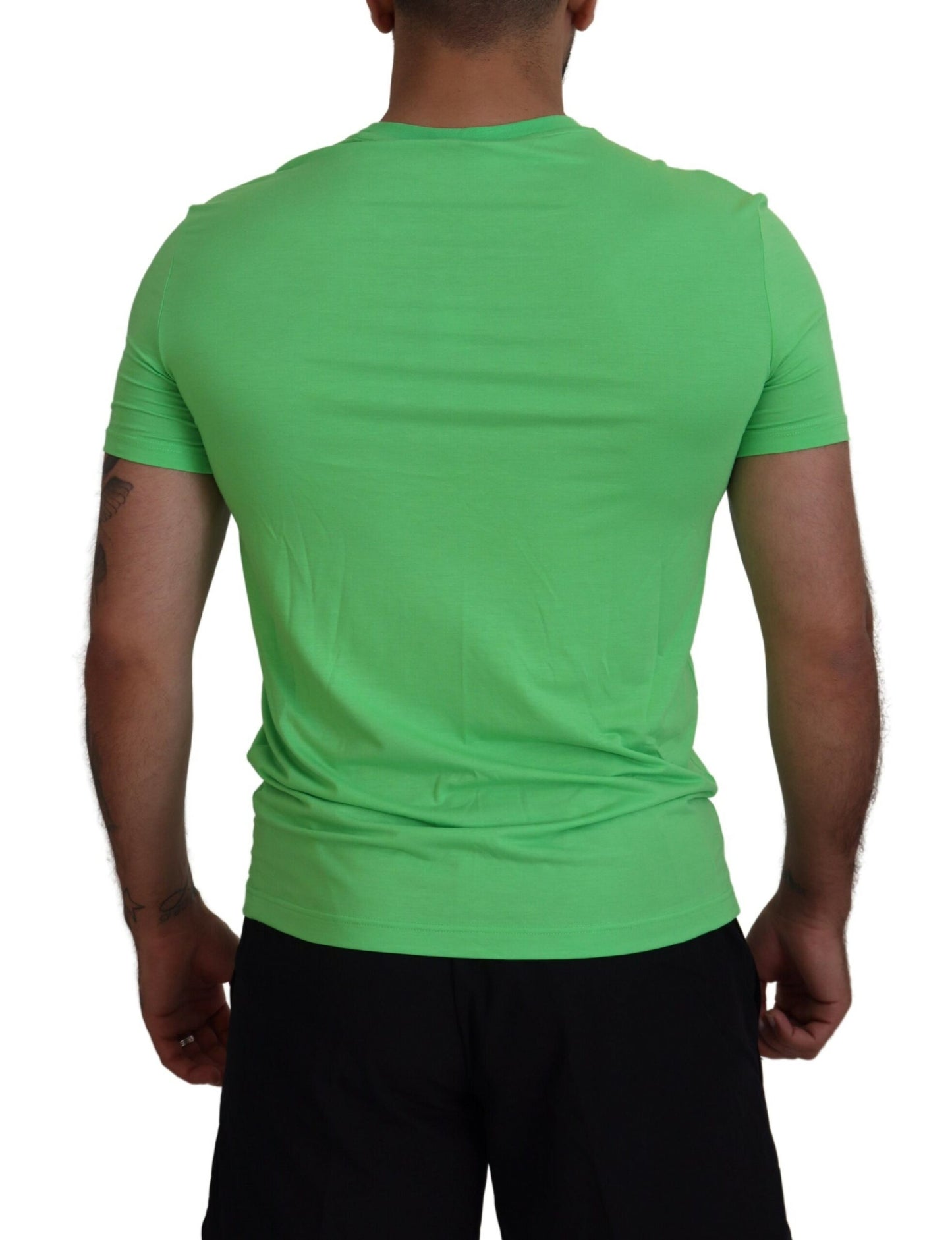 Camiseta de cuello redondo y manga corta de modal verde