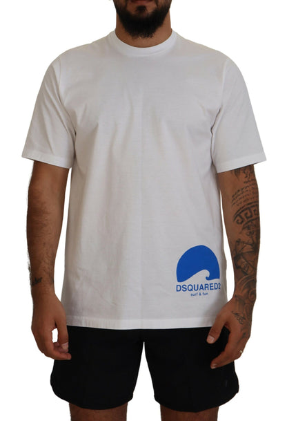 White Cotton Short Sleeves Crewneck T-shirt