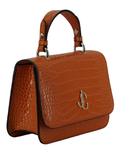 Orange Leather Top Handle and Shoulder Bag